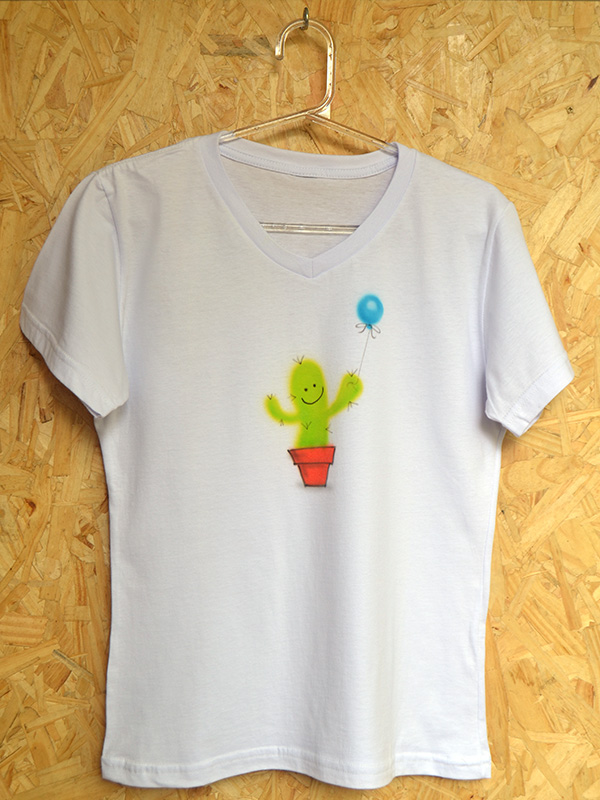 Cactus Kid. Camiseta aerografada por Vilmar Oliveira