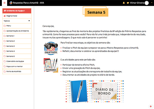 Design Moodle para o Prêmio Respostas para o Amanhã - SAMSUNG. Via CENPEC Educação